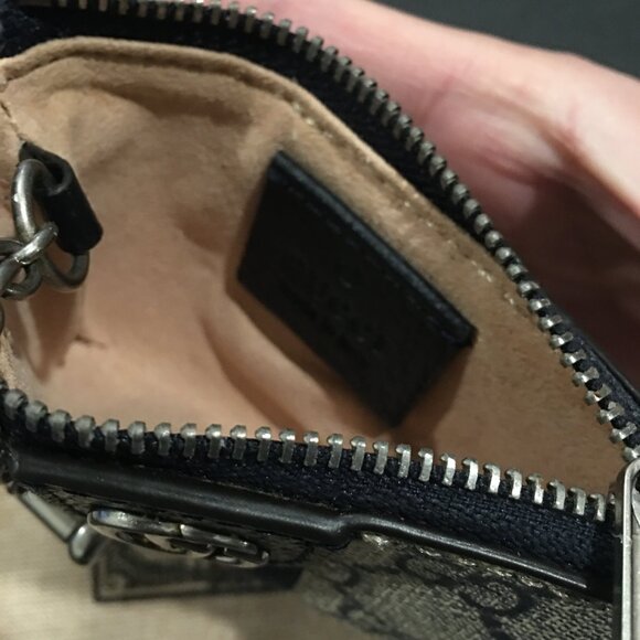 GUCCI OPHIDIA GG KEY CASE BLUE - Picture 4 of 5